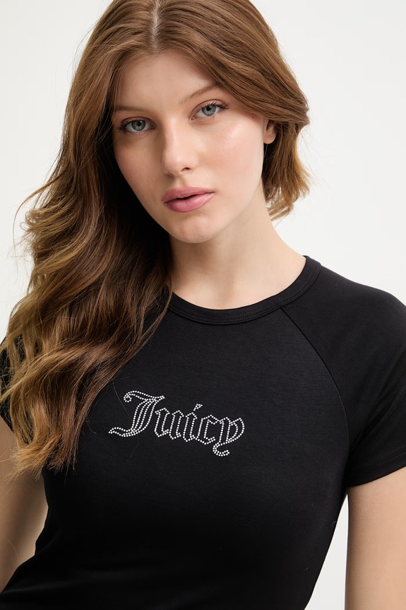Juicy Couture póló női modál JC BABY TEE fekete JCWCT126317