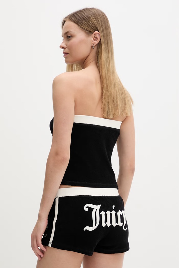 Juicy Couture top damski APPLIQUE BOOBTU czarny JCWSC126314