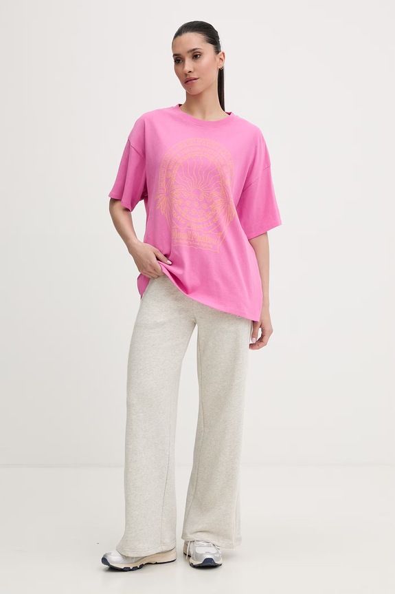 Rip Curl tricou pentru femei, din bumbac HOTEL MALIBU 0MSWTE roz SS26