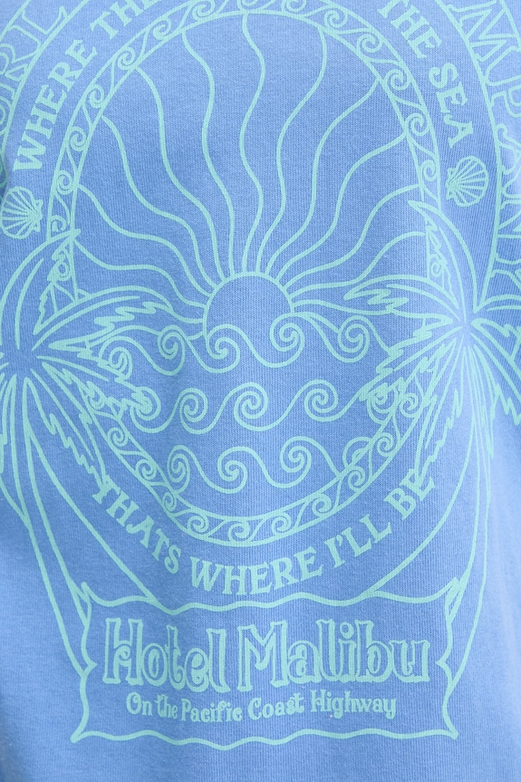Rip Curl tricou pentru femei, din bumbac HOTEL MALIBU 0MSWTE albastru