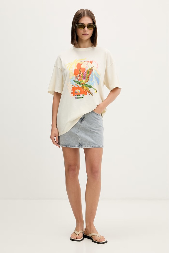 Rip Curl T-shirt damski bawełniany FARM RIO 0NFWTE beżowy SS26