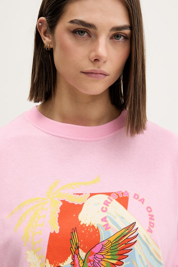 Rip Curl T-shirt damski bawełniany FARM RIO różowy 0NFWTE