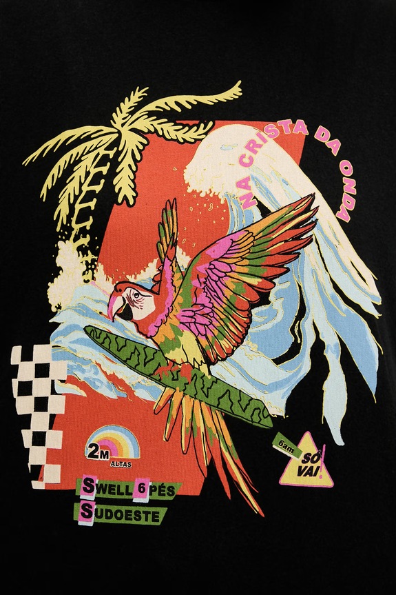 Rip Curl T-shirt damski bawełniany FARM RIO 0NFWTE czarny