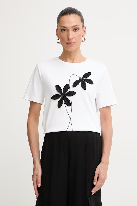 Morgan tricou pentru femei, din bumbac alb DAHLIA
