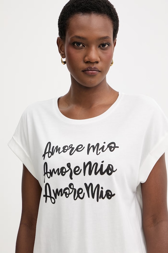 Morgan t-shirt da donna in cotone bianco DANIA