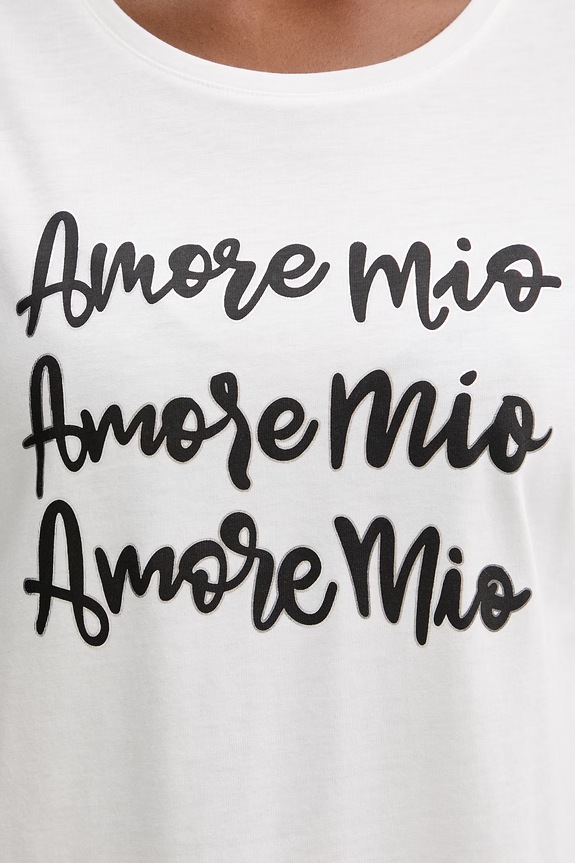 Morgan t-shirt da donna in cotone DANIA bianco
