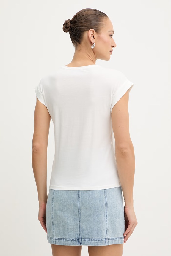 Îmbrăcăminte Morgan tricou pentru femei, cu amestec de bumbac DFAVOR alb