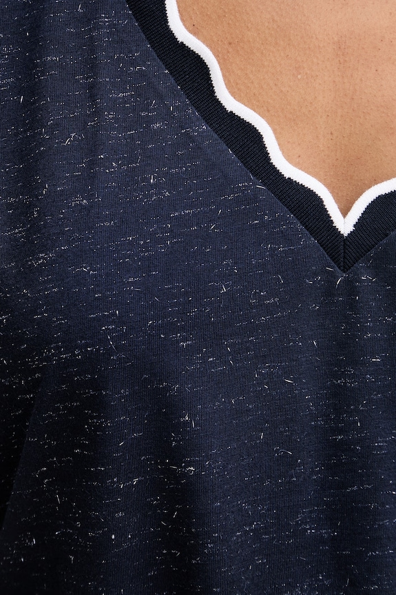 Morgan T-shirt basic damski z wiskozą DIANA granatowy