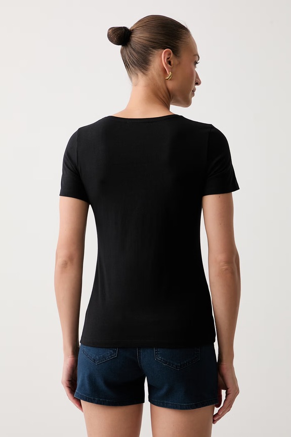 Odzież Morgan T-shirt damski z bawełną DLOPI czarny