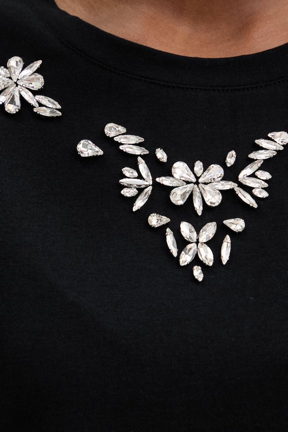 Morgan t-shirt damski bawełniany z elastanem DMARE czarny