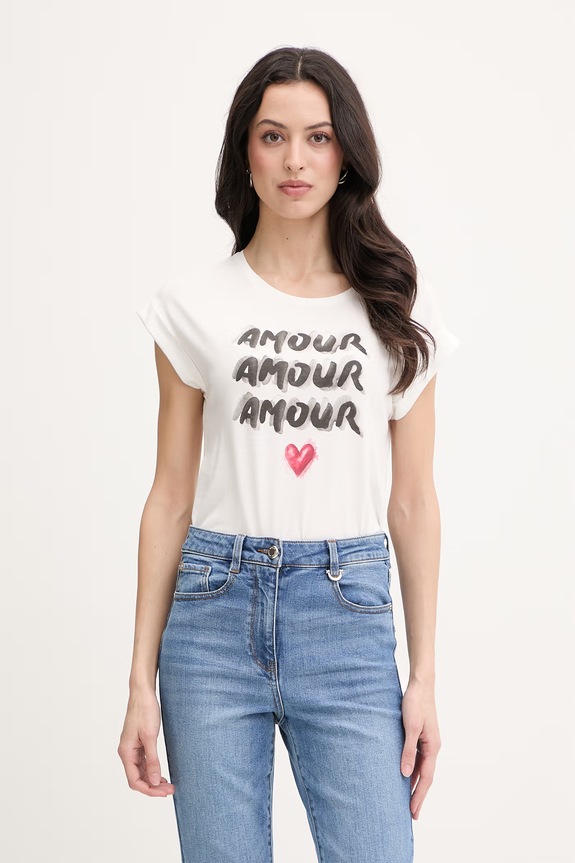 Morgan t-shirt damski biały DOUR