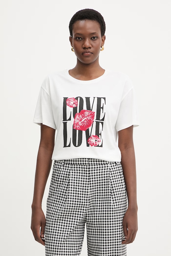 Morgan t-shirt damski z bawełną biały DOVE