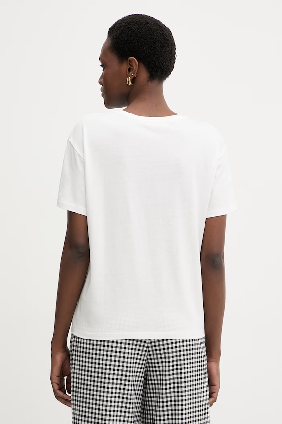 Odzież Morgan t-shirt damski z bawełną DOVE biały