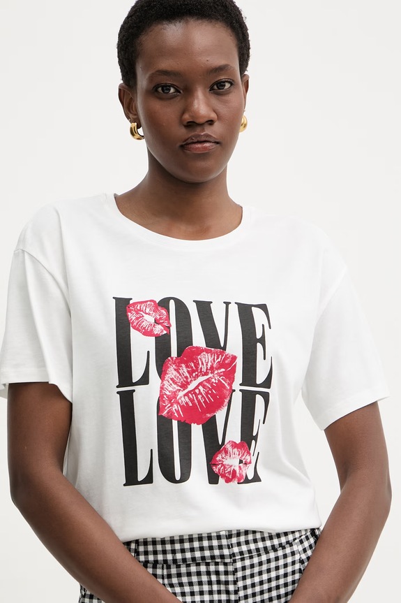 Morgan t-shirt damski z bawełną biały DOVE