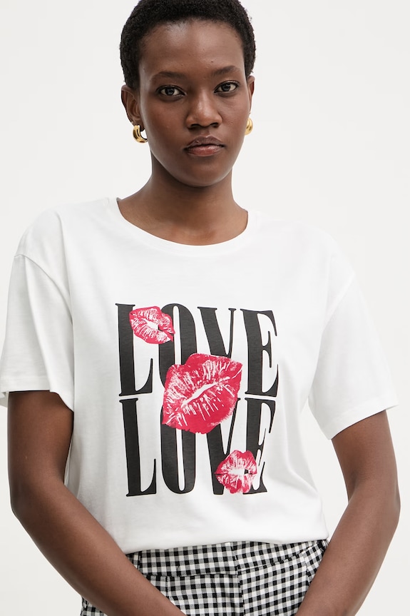Morgan t-shirt damski z bawełną biały DOVE