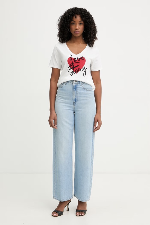 Morgan t-shirt damski DSTORY biały SS26
