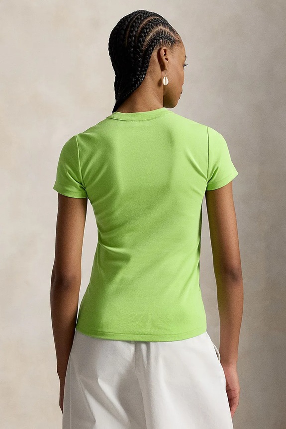 Polo Ralph Lauren tricou de damă din bumbac 211A96259 verde SS26