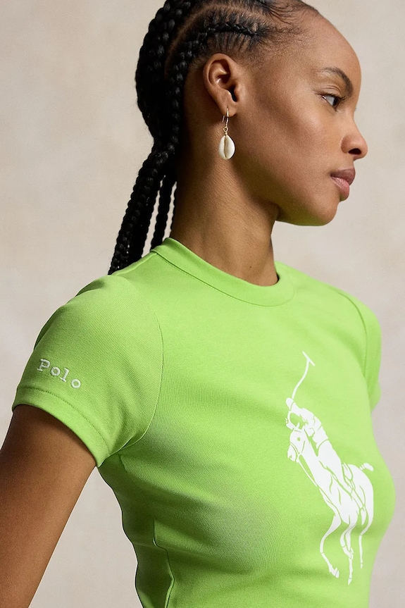 Polo Ralph Lauren tricou de damă din bumbac verde 211A96259