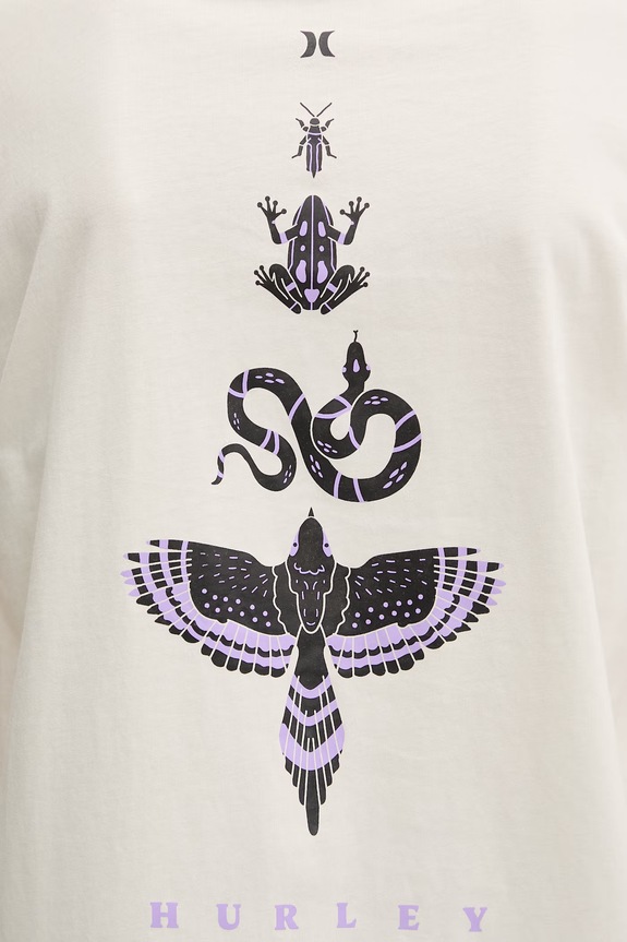 Hurley t-shirt Γυναικείο βαμβακερό WTSEU00032 μπεζ