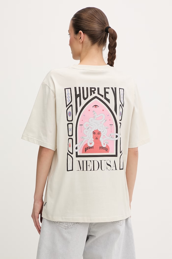Hurley T-shirt γυναικείο βαμβακερό μπεζ WTSEU00037