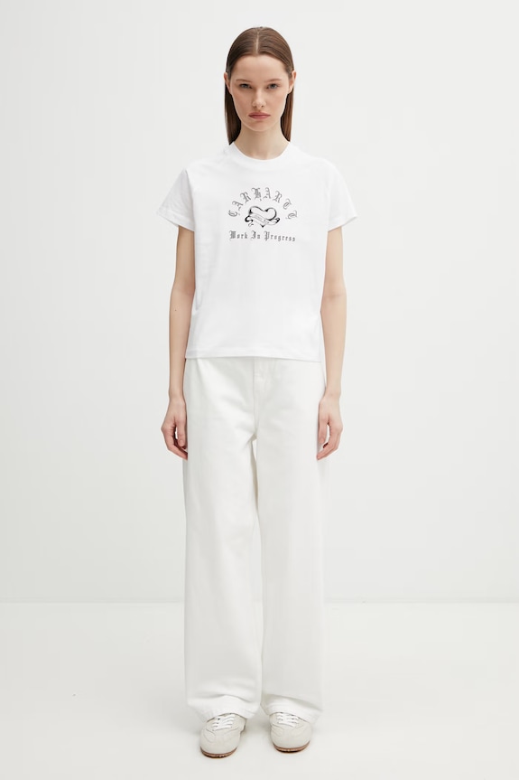 Carhartt WIP W' S/S Honest Work T-Shirt bawełniany damski biały I036379.00AXX