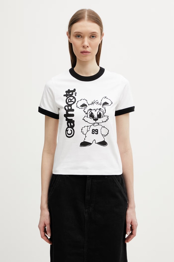 Carhartt WIP W' S/S IP Ringer T-Shirt t-shirt bawełniany damski biały I036392.00AXX