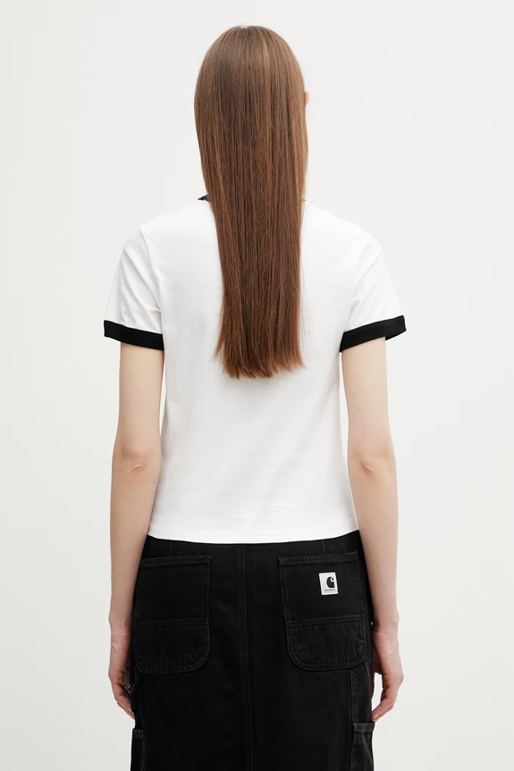 Odzież Carhartt WIP W' S/S IP Ringer T-Shirt t-shirt bawełniany damski I036392.00AXX biały