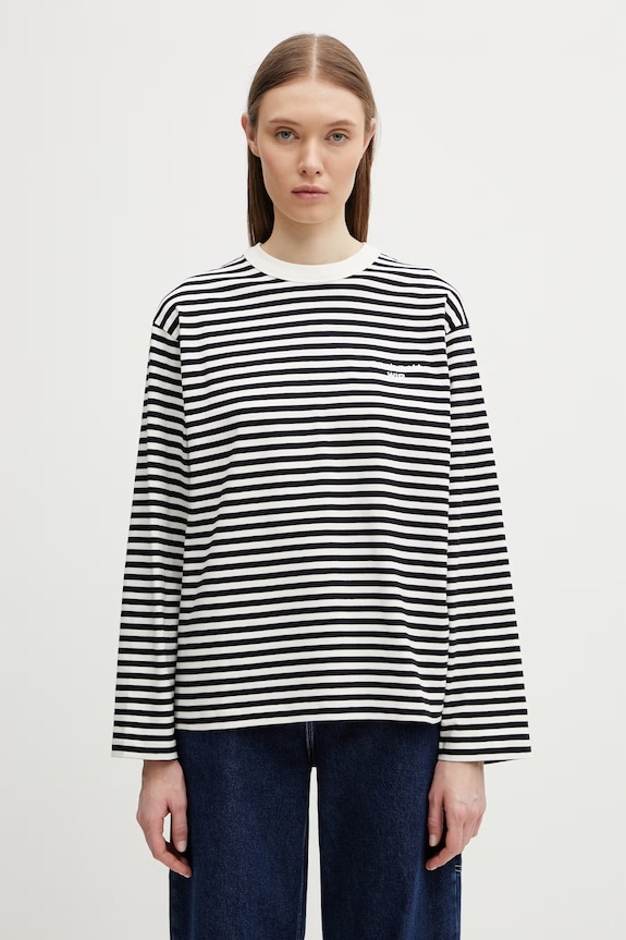 Carhartt WIP блуза с дълги ръкави дамска памучна W' L/S Ezra T-Shirt черен I036345.3KRXX
