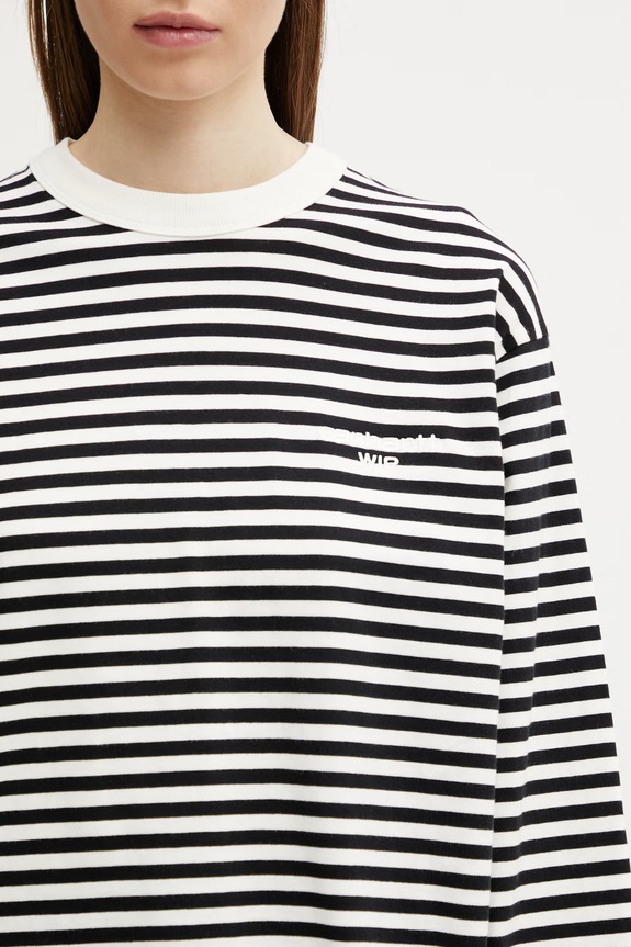 Carhartt WIP блуза с дълги ръкави дамска памучна W' L/S Ezra T-Shirt черен I036345.3KRXX