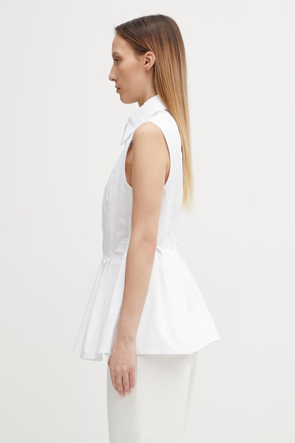 Sportmax Spxcertosa koszula bawełniana damska 2612111052600 biały SS26