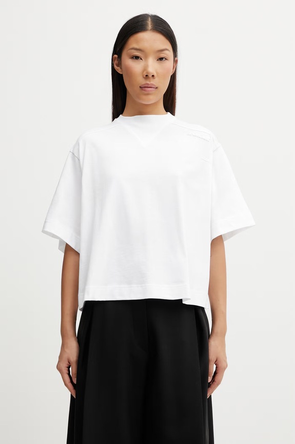 Sportmax Spdmassa t-shirt basic bawełniany damski biały 2612941035600