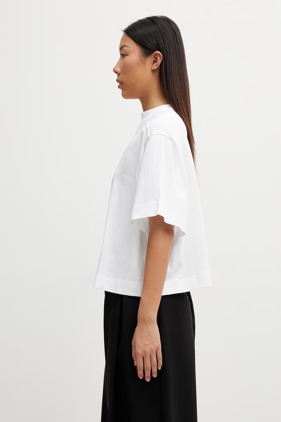Sportmax Spdmassa t-shirt basic bawełniany damski 2612941035600 biały SS26