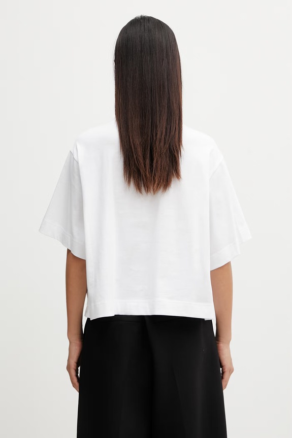 Odzież Sportmax Spdmassa t-shirt basic bawełniany damski 2612941035600 biały