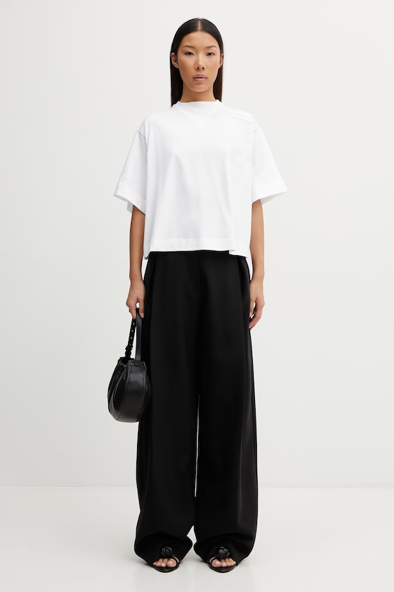 Sportmax Spdmassa t-shirt basic bawełniany damski 2612941035600 biały