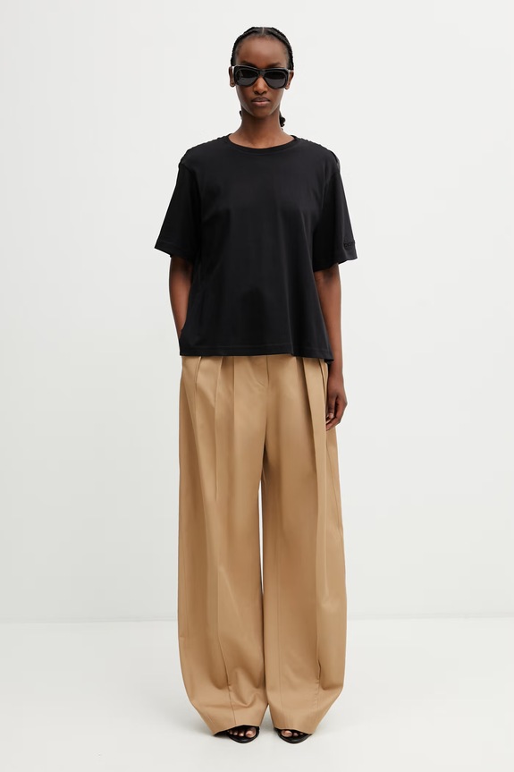 Sportmax Spxspiga блузка жіноча з бавовною однотонна 2612941041600 чорний