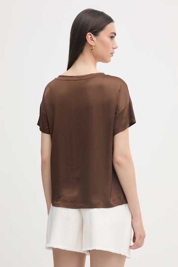 Ρούχα Haveone T-shirt Γυναικείο TWG.Q003 καφέ