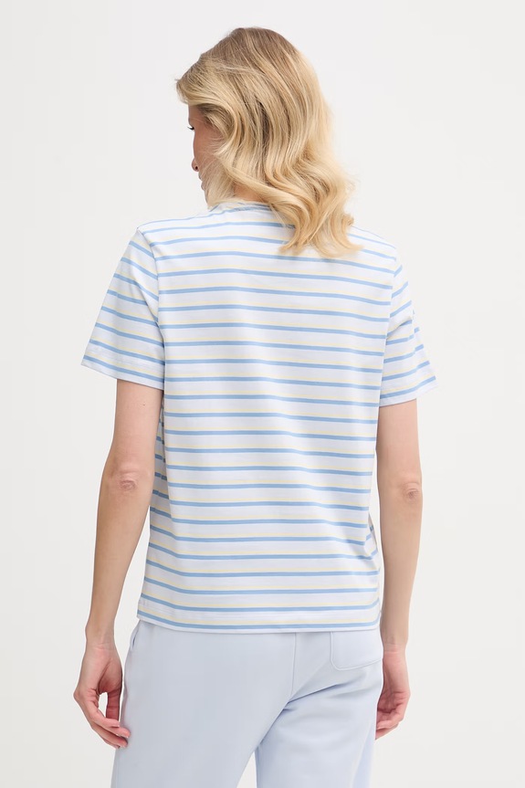Îmbrăcăminte Lacoste tricou pentru femei, din bumbac TF7574 albastru
