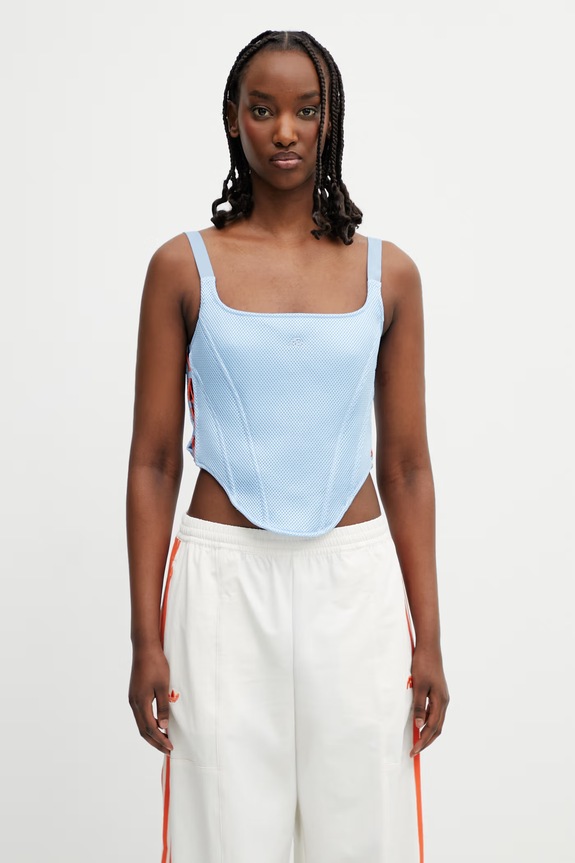 adidas Originals x MIAOU korzetová blúzka dámska hladká modrá KS0155