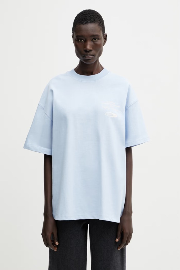 Ρούχα WRSTBHVR Studio V13 t-shirt βαμβακερό Γυναικείο U1026TT.3440 μπλε