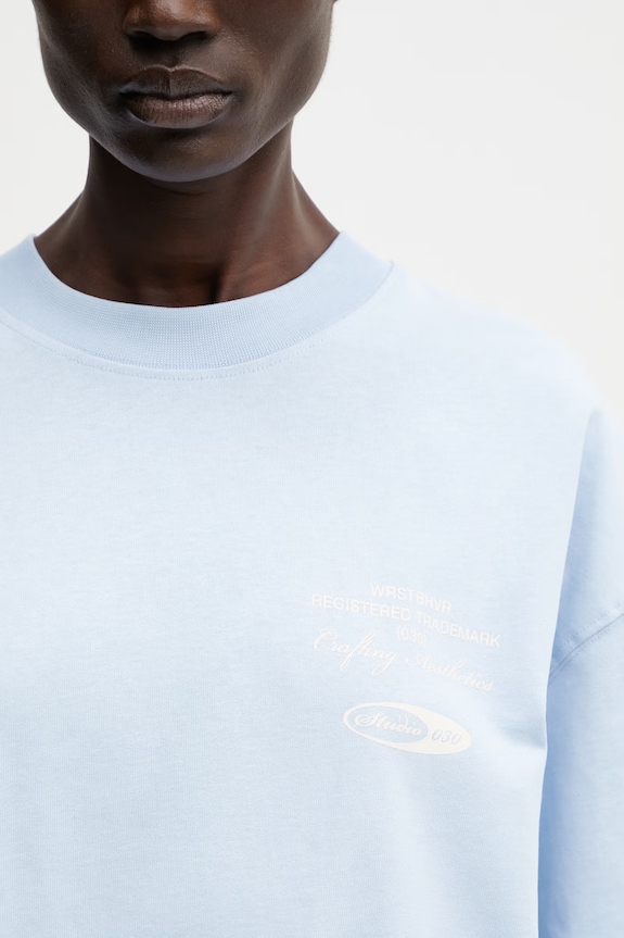WRSTBHVR Studio V13 t-shirt βαμβακερό Γυναικείο μπλε U1026TT.3440