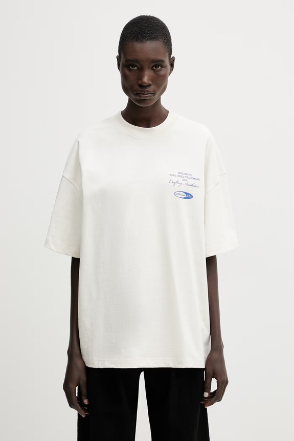 Ρούχα WRSTBHVR Studio V13 t-shirt βαμβακερό γυναικείο U1026TT.3440 μπεζ