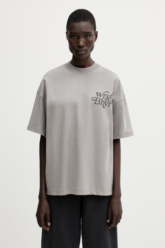 WRSTBHVR Reen V2 t-shirt βαμβακερό γυναικείο γκρί U1026TT.3460