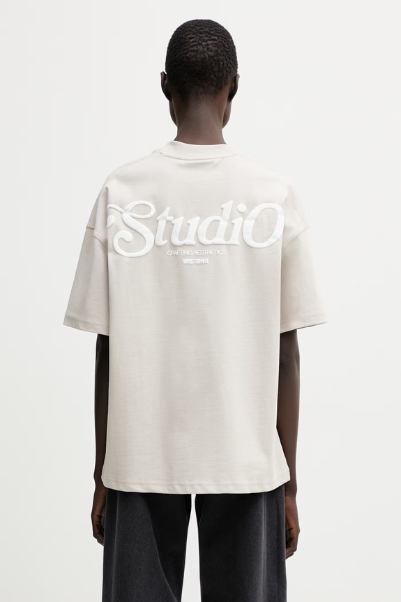 WRSTBHVR Reen V2 t-shirt βαμβακερό γυναικείο μπεζ U1026TT.3460