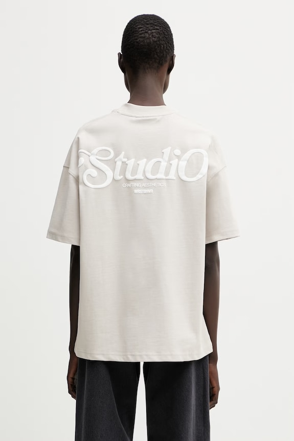 WRSTBHVR Reen V2 t-shirt βαμβακερό γυναικείο μπεζ U1026TT.3460