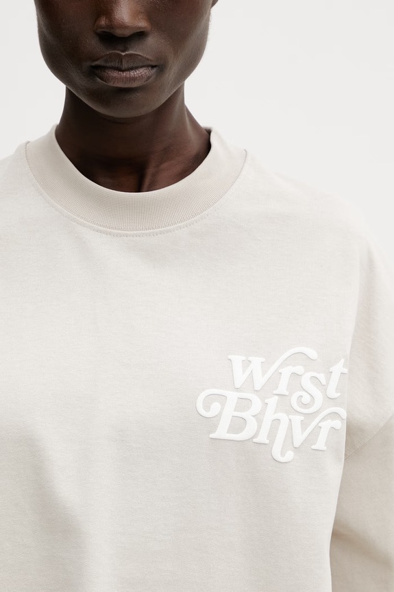 WRSTBHVR Reen V2 t-shirt βαμβακερό γυναικείο μπεζ U1026TT.3460