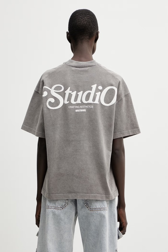 WRSTBHVR Reen V2 t-shirt γυναικείο βαμβακερό γκρί U1026TT.3460