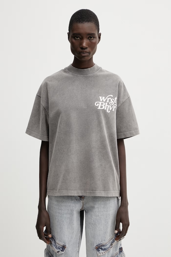 Ρούχα WRSTBHVR Reen V2 t-shirt γυναικείο βαμβακερό U1026TT.3460 γκρί