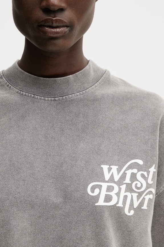 WRSTBHVR Reen V2 t-shirt γυναικείο βαμβακερό γκρί U1026TT.3460
