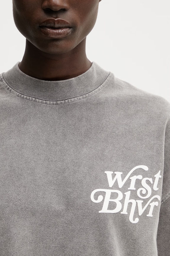 WRSTBHVR Reen V2 t-shirt γυναικείο βαμβακερό γκρί U1026TT.3460