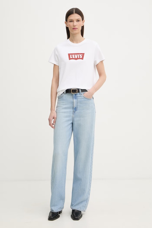 Levi's tricou basic pentru femei, din bumbac GR T2 PERFECT TEE 005GV.0024 alb SS26